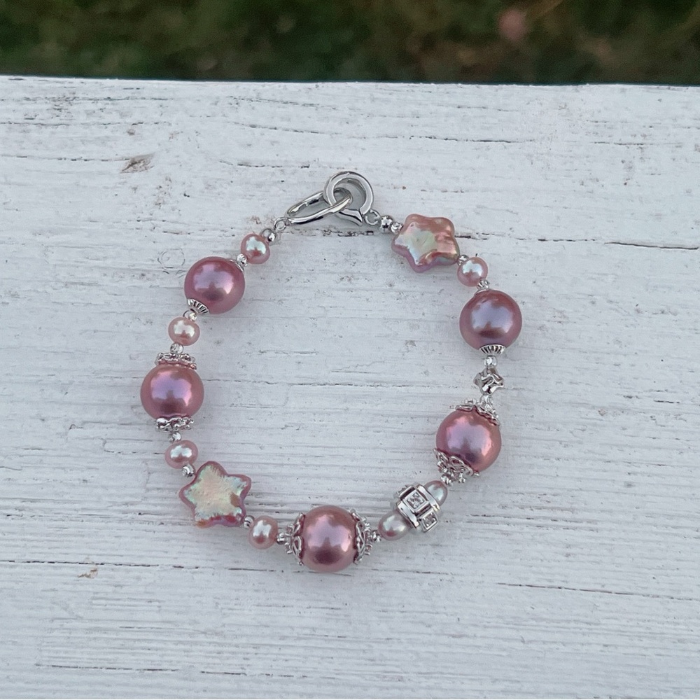 B245 Handmade Freshwater Baroque Pearl Bracelets